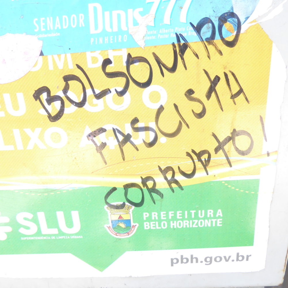 Anti-Bolsonaro graffiti in the city center