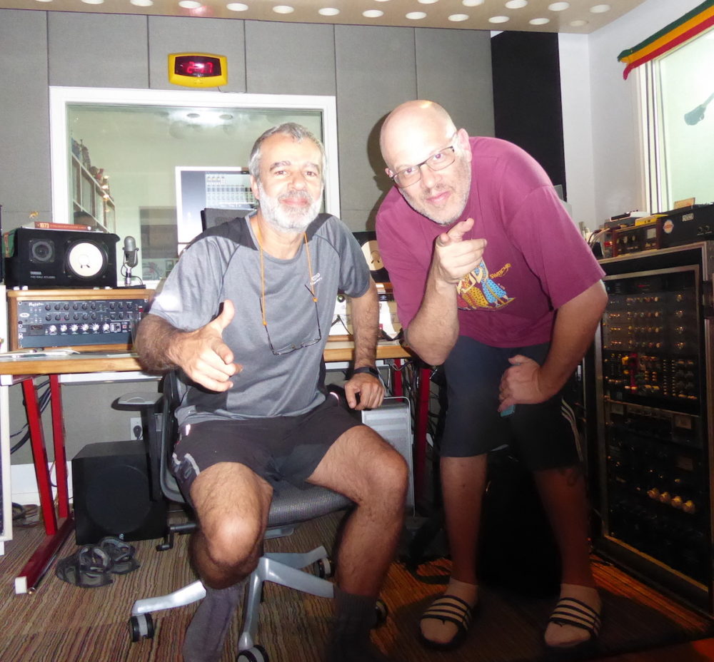 BiD (right) and engineer at Soul City studios