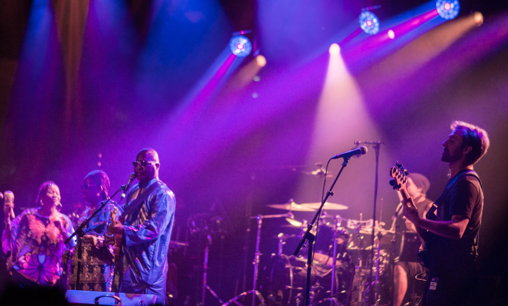 Amadou and Mariam with Sam Dickey (right) on bass