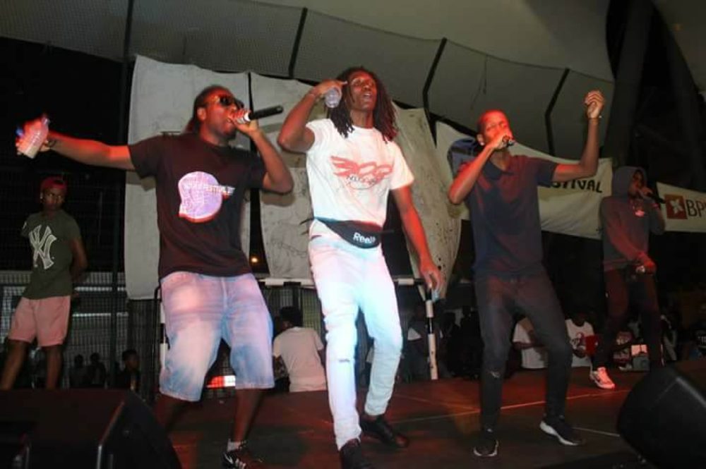 Rappers onstage at the Kova M Festival