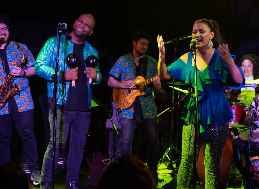 New York’s top Afro-Colombian band Grupo Rebolu put on a joyous set.
