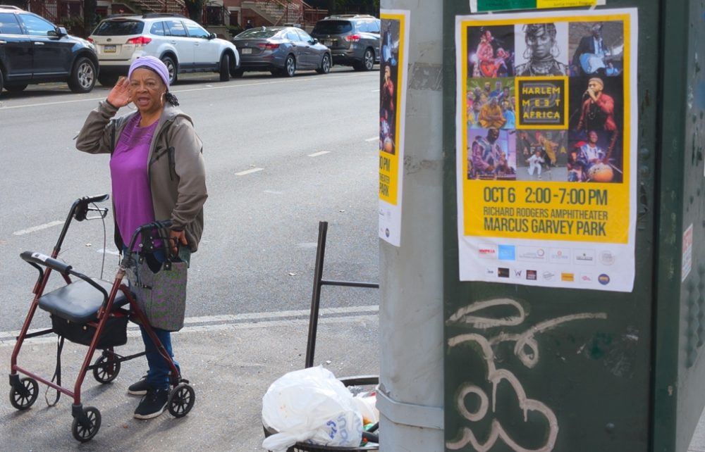 Walking to the festival, I encountered this woman who demanded I take her picture. How could I say no? Ah, Harlem...