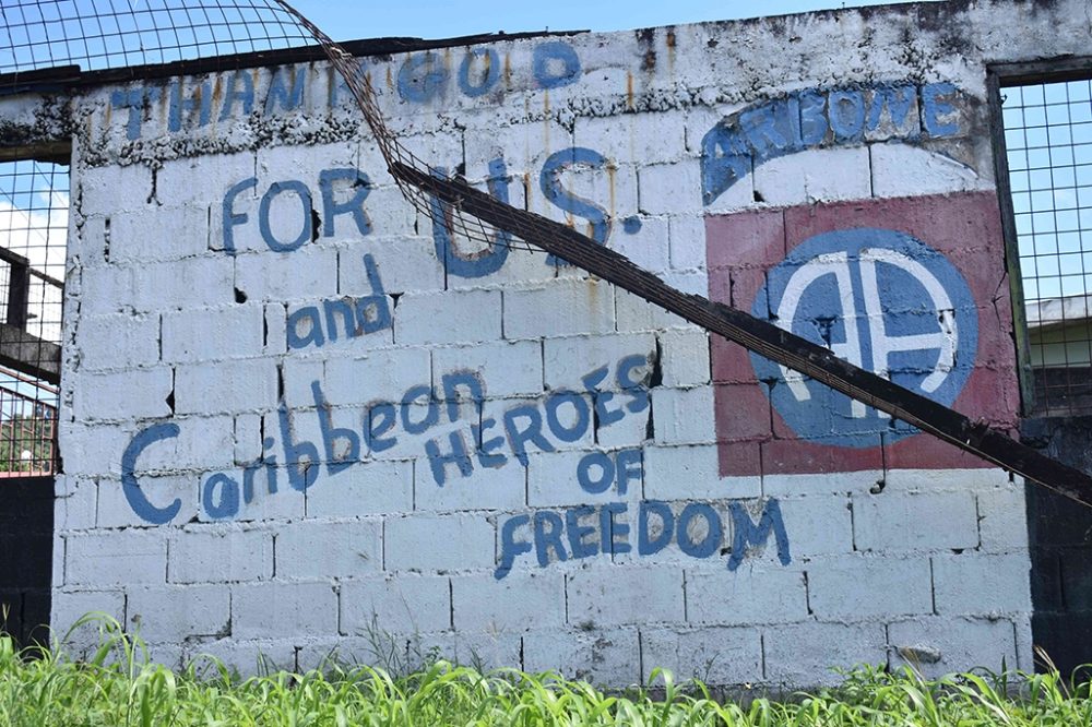 Thank God for Heroes of Freedom: 1983 graffiti praising the U.S. Invasion, Photo ©David Katz