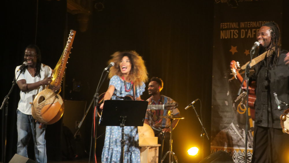 Zal Sissokho (left), Flavia Coelho (center), Sergio Perere (right) make up Alkebulan.