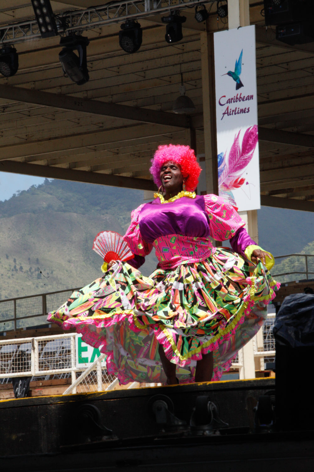 Traditionally, most Dame Lorraines were played by men, like this masquerader