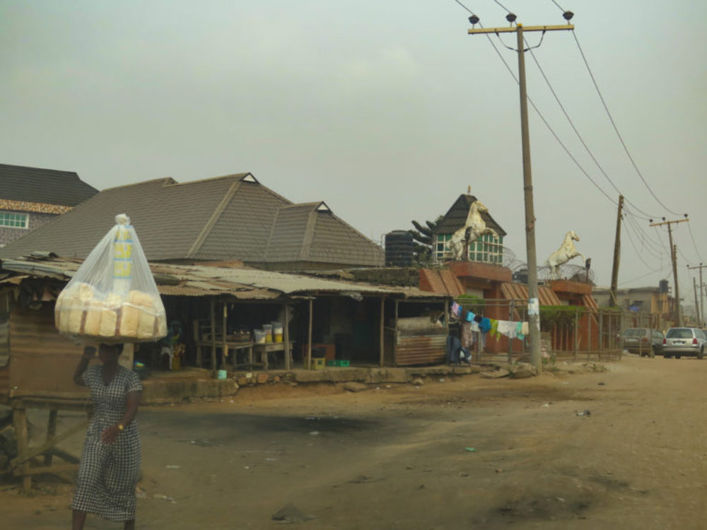 Approaching Shina Peters’s house