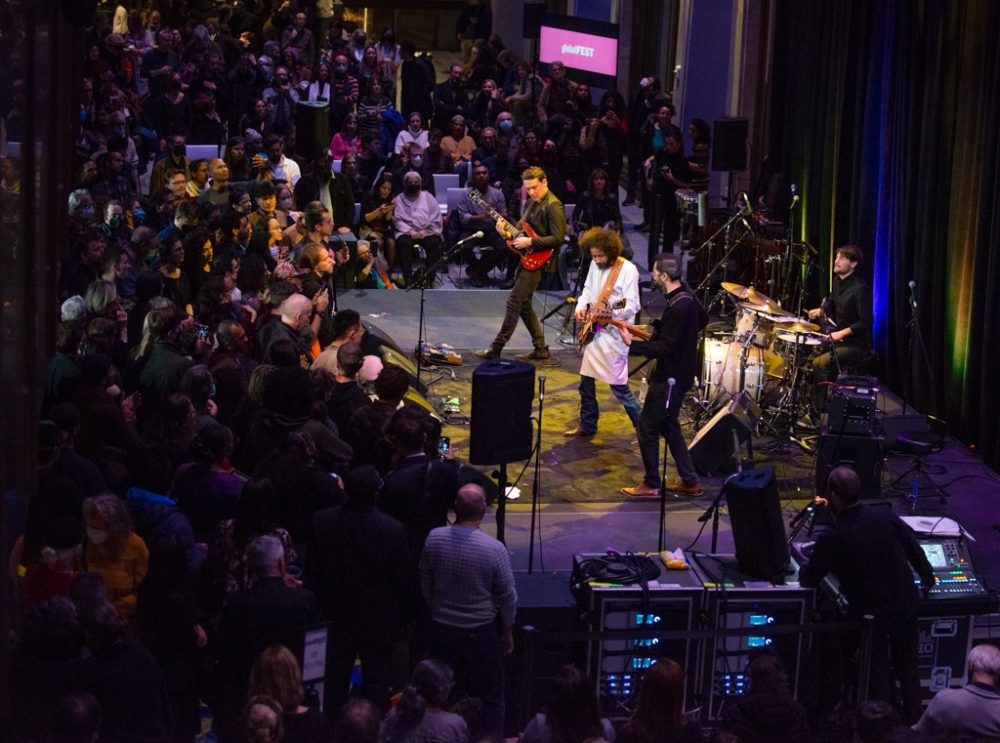 From Mali and France, Tamikrest blazed the Promenade with guitar-driven Tuareg rock.