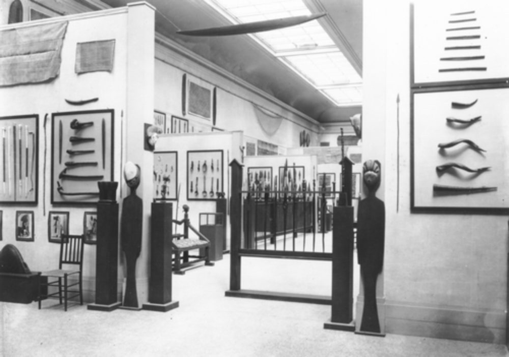 Entrance to 1923 exhibit "Primitive Negro Art, Chiefly From the Belgian Congo" via Brooklyn Museum's open archives.