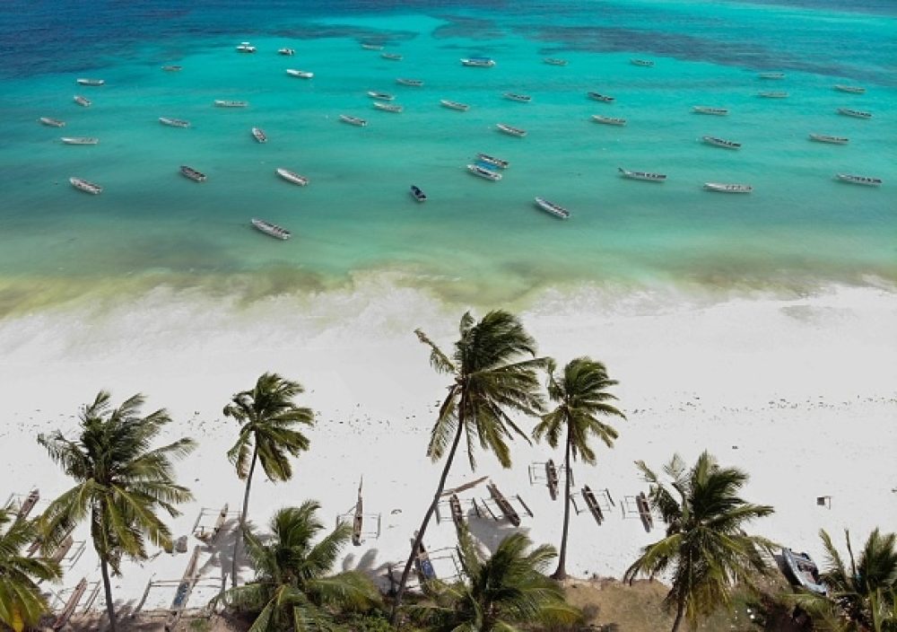 Zanzibar Town coast aerial view photo: Mahmut Serdar Alakus