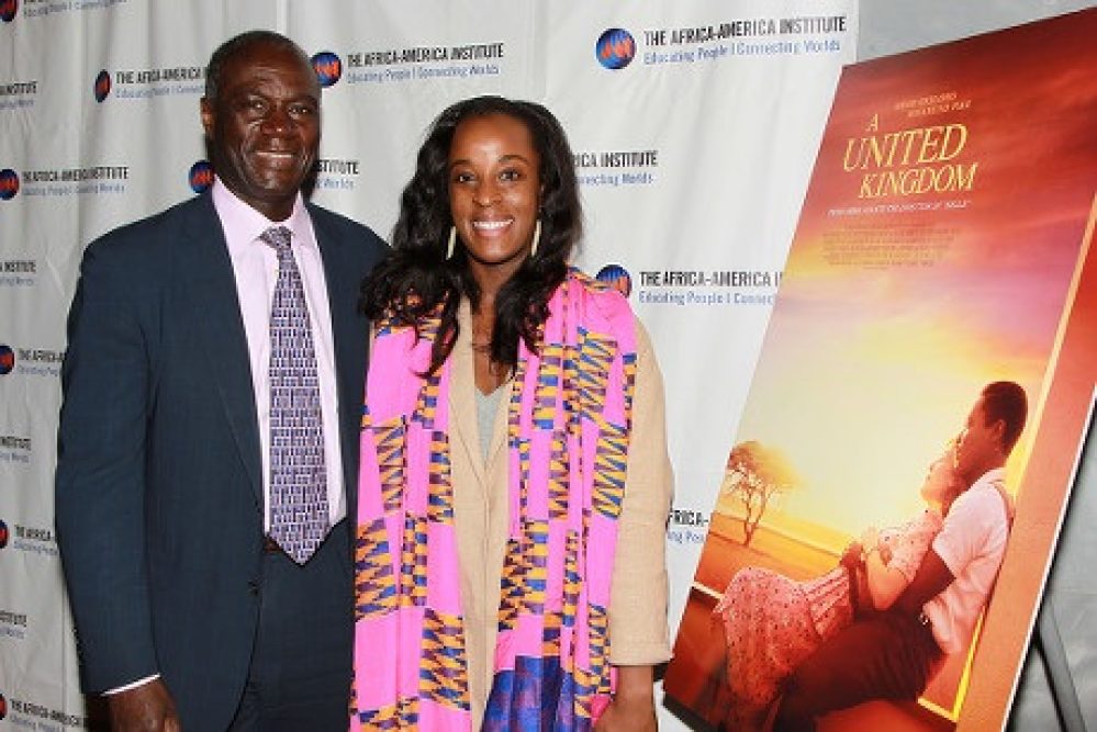 Kofi and his daughter Felicia at screening of "A United Kingdom"