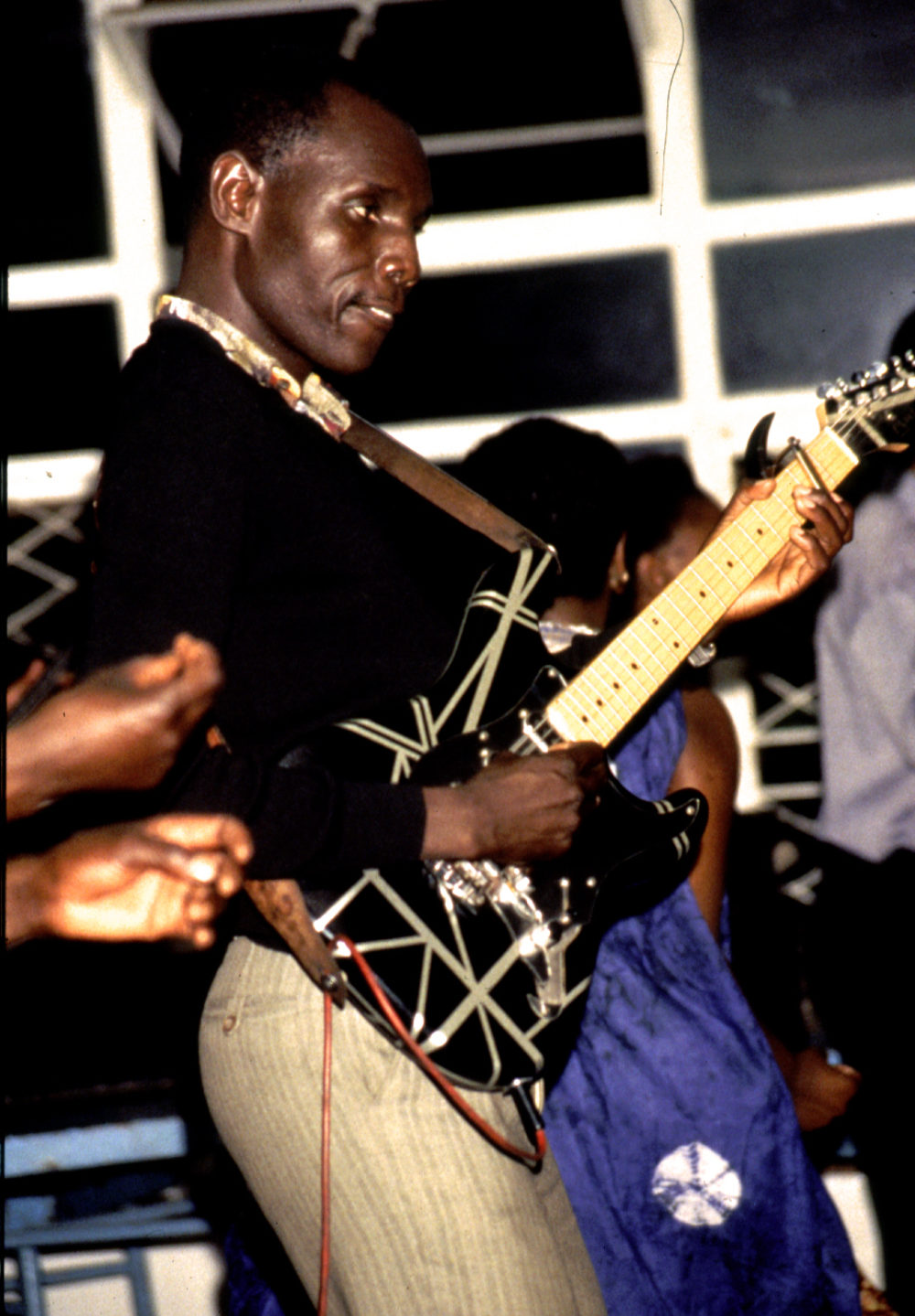 Oliver at Mushandira Pamwe on Afropop's first visit to ZImbabwe (Eyre 1988)