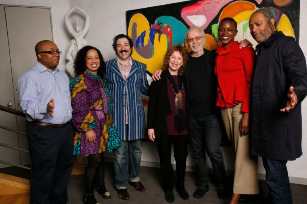 From L to R: 2018 Alpert Award Winners - Robert O'Hara (Theatre), Courtney Bryan (Music), Michael Rakowitz (Visual Arts), Lani Hall Alpert, Herb Alpert, Okwui Okpokwasili (Dance), Arthur Jafa (Film/Video). Photo by Francesco da Vinci