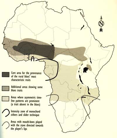Blues traits mapped in Africa