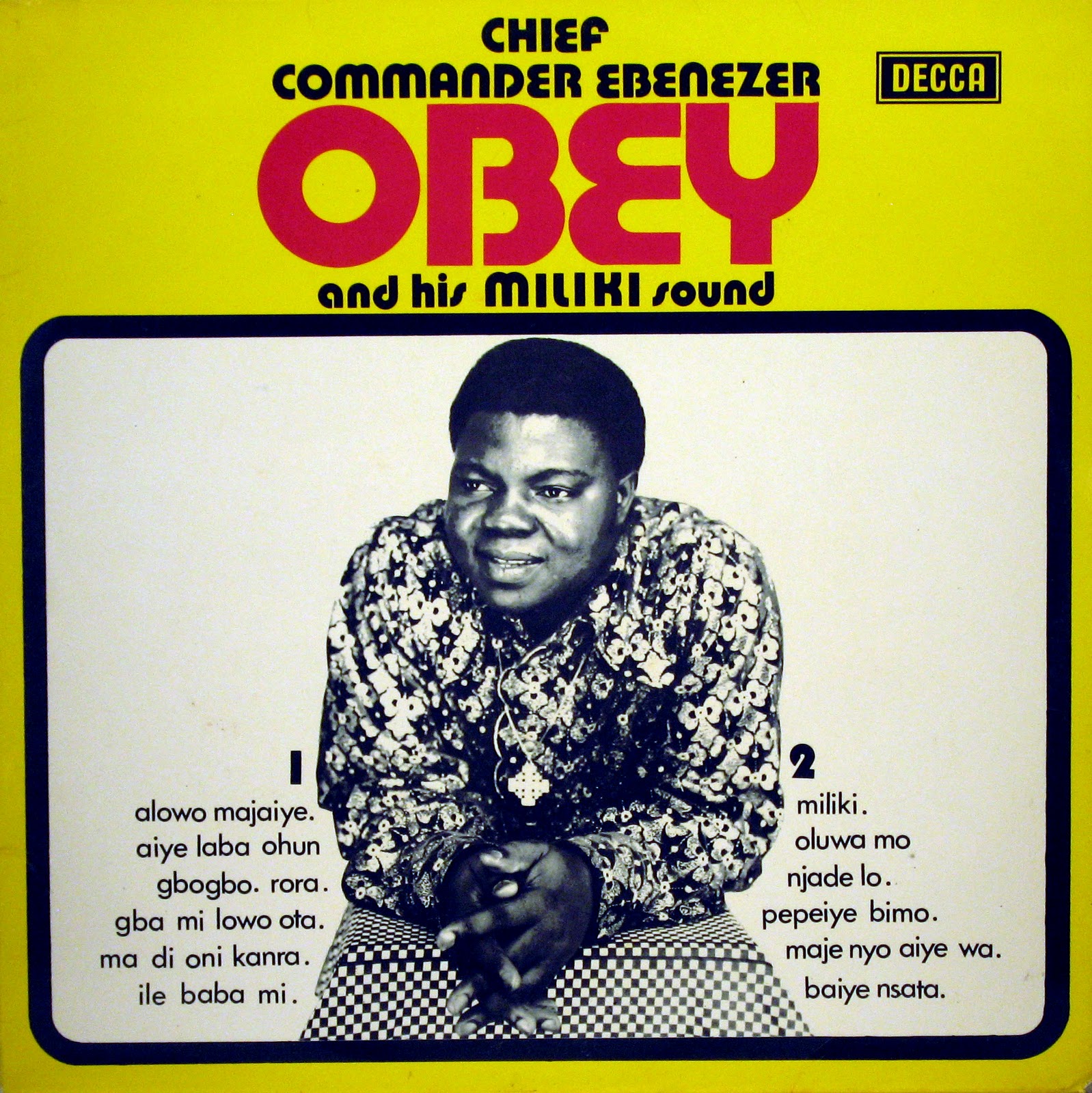 Ebenezer Obey, front