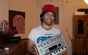 Zeid and his Roland MC303 groovebox (Eyre 2013)