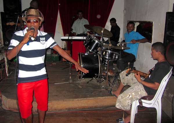 Jac's leading his band at Vahinee nightspot in Diego Suarez