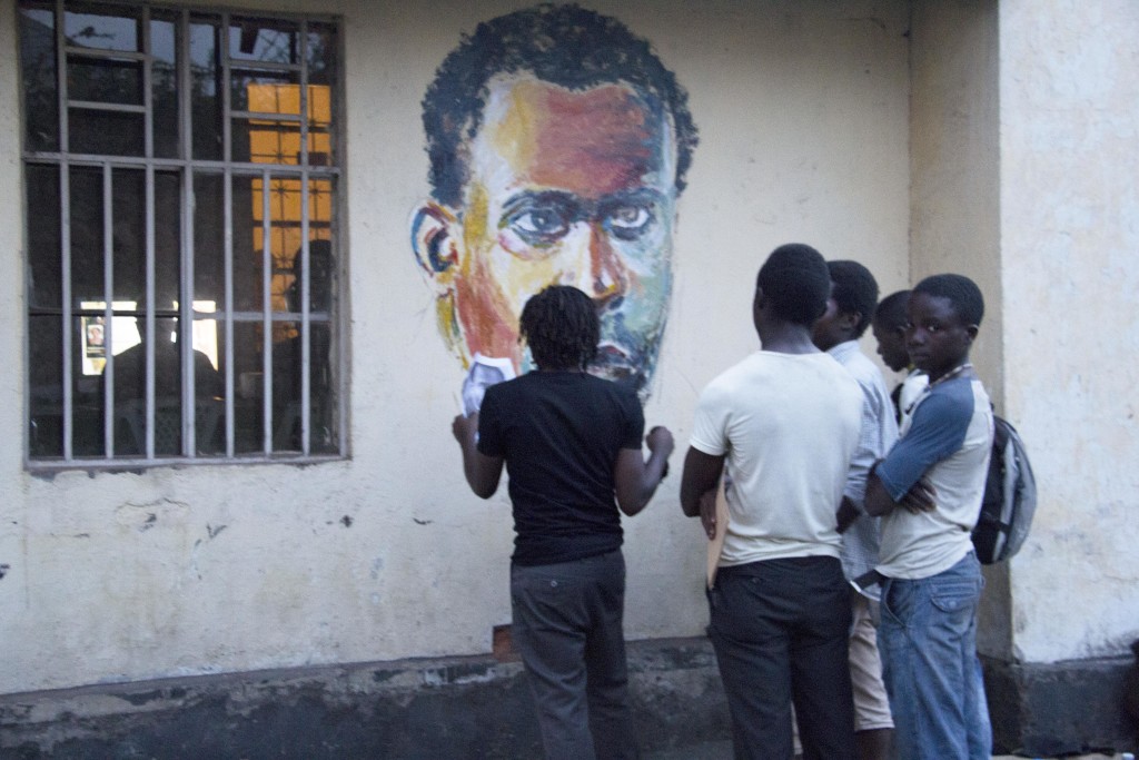 A painting of Frantz Fanon at Yolé! Africa