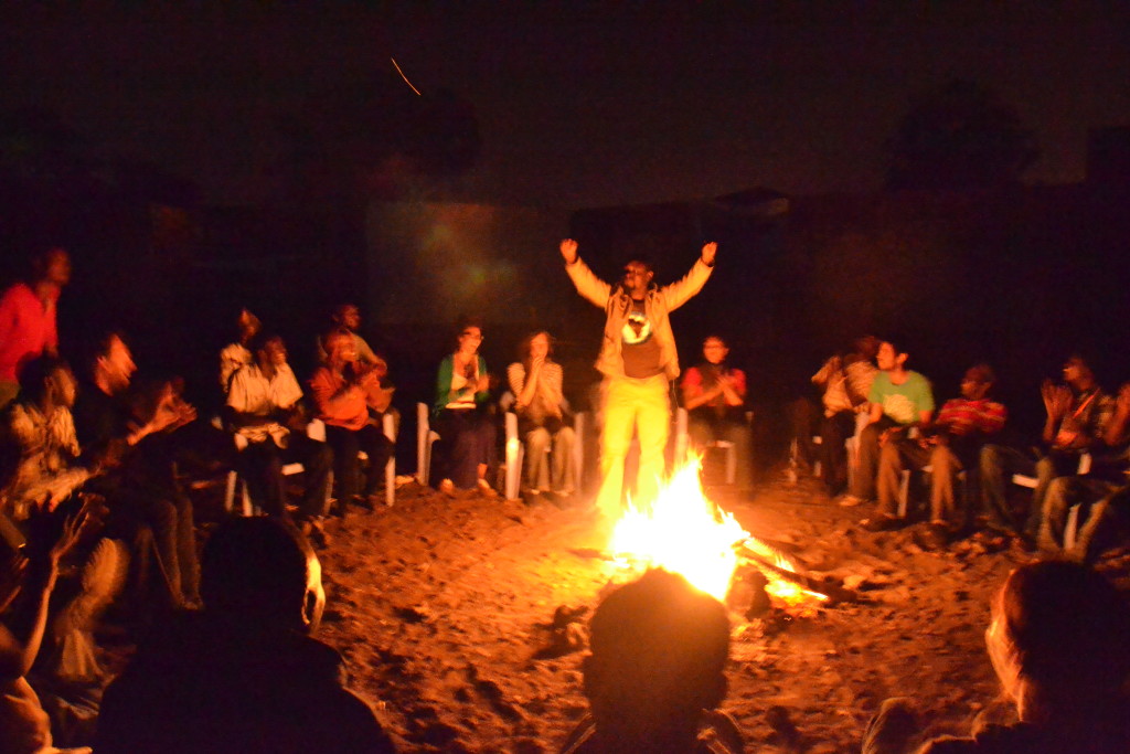 Bonfire storytelling at SKIFF 2015, photo by Allason Leitz