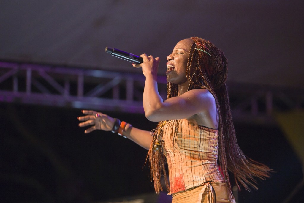 Mai Lingani performing music from her first solo album Mon-Ti monday at MASA festival in Abidjan. Now based in her native Burkina Faso, Mai took a moment after the show to greet fans from in the US and say she hopes to return to perform with her new band. photo William Farrington