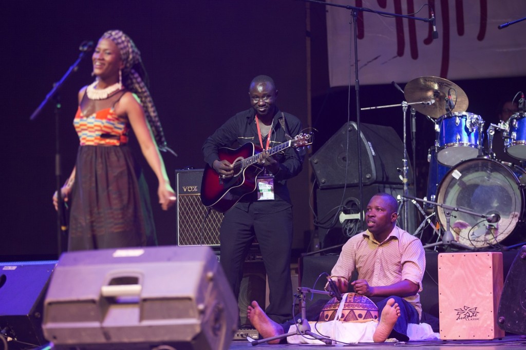 Naba TT performing at MASA 2016 monday. A dynamic stage presence and forthright vocals connected with the Palais de la Culture audience. Naba launched her solo career with the release of 'Foli' after years touring with older sister Rokia Traore.