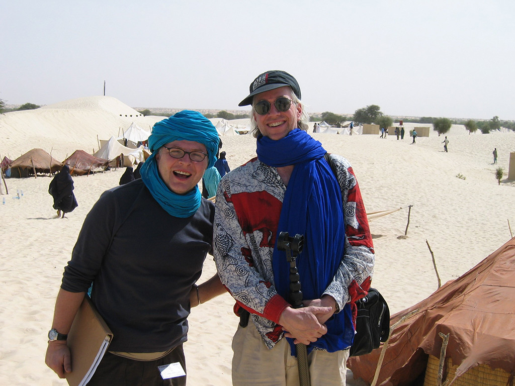 Andy Morgan and Banning Eyre at the Festival in the Desert (Barlow 2003)