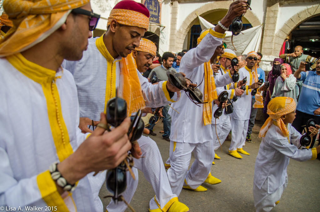 Parade through the medina at the 2-15 Gnawa World Music Festival