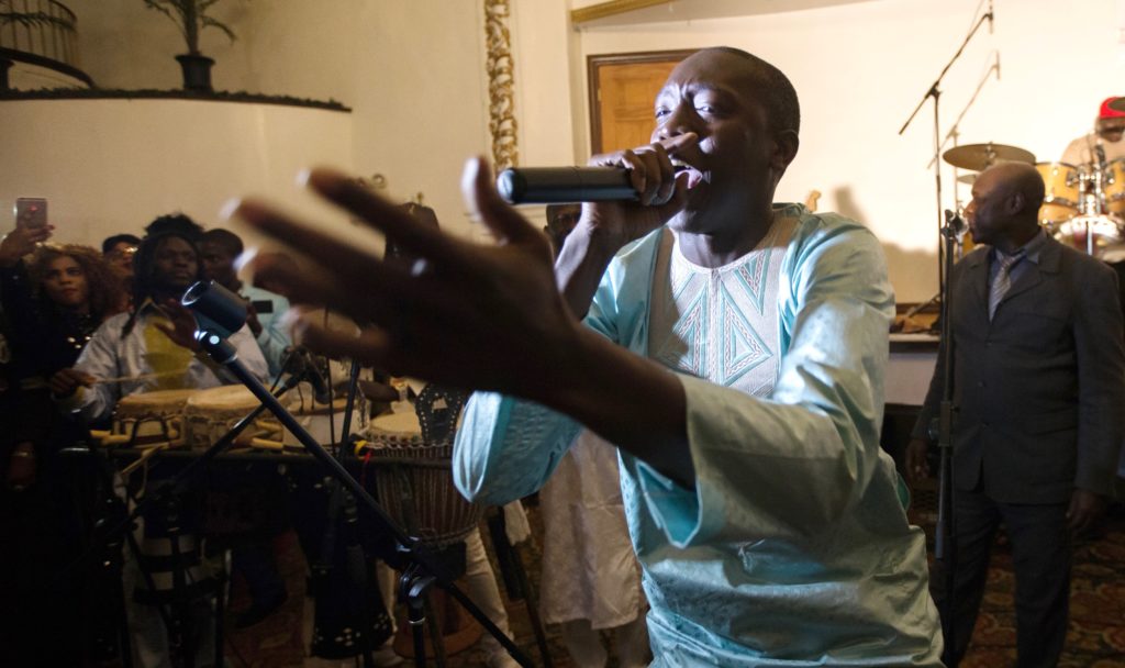 Baye Babou performing with Papa Diouf et la Génération Consciente at The Alahambra Ballroom in Harlem.photo William Farrington